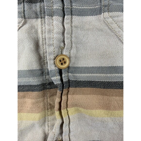 Earthbound Trading Co Mens Medium Long Sleeve Button Up Striped Distressed - Picture 5 of 13
